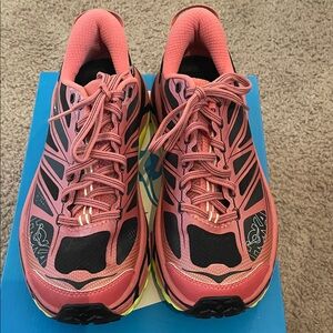 Hoka Women's Coral and Black Athletic Shoes